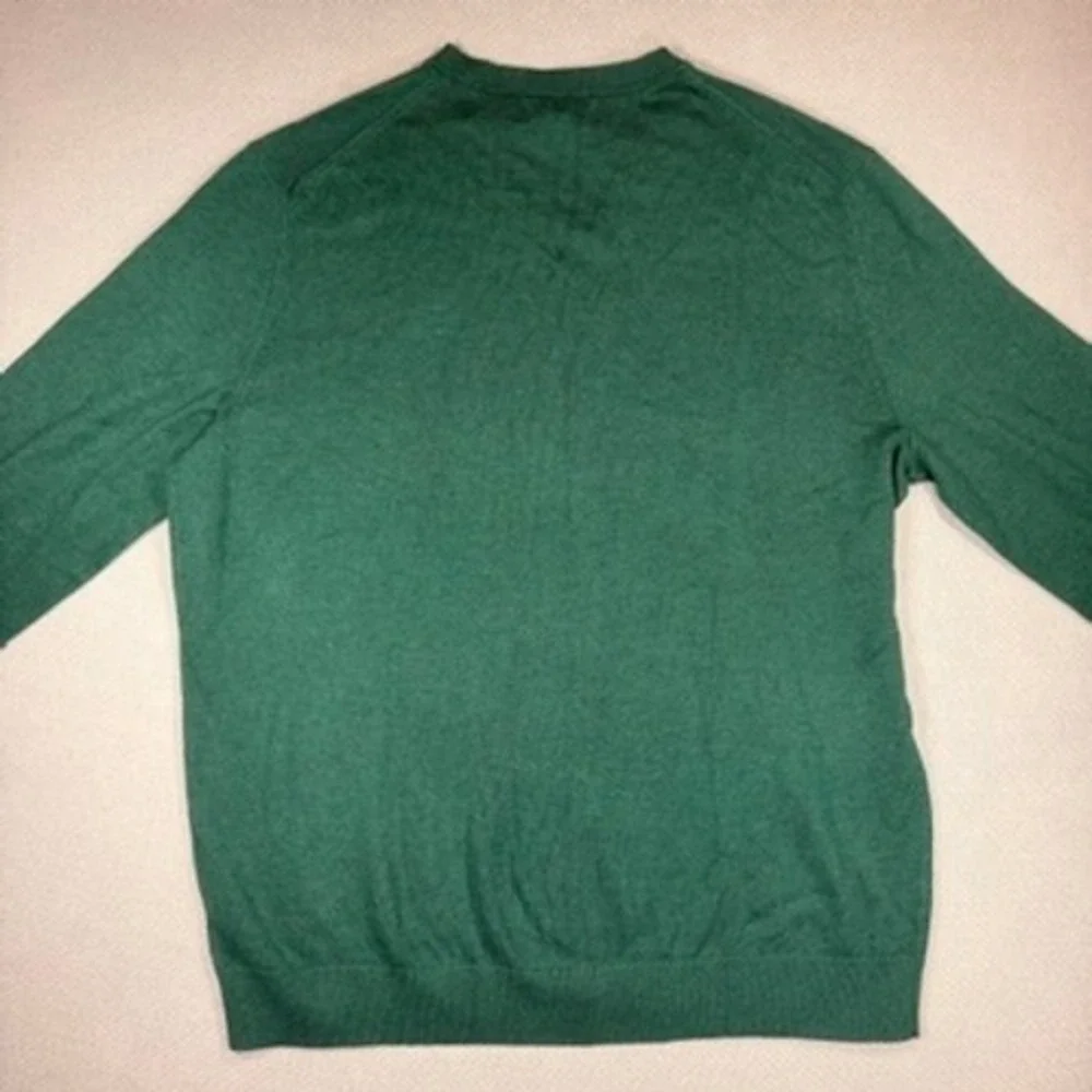 Banana Republic Premium Luxe Yarn V-Neck Sweater XL Mens Green Silk Cashmere